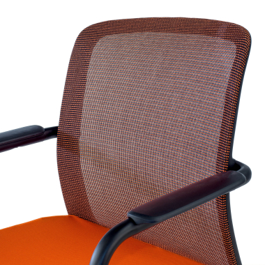 visitor chair orange siena mesh fixed armrests 9