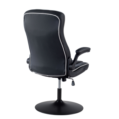 gaming chair white synthetic leather flip up armrests 8