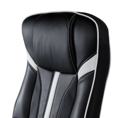 gaming chair white synthetic leather flip up armrests 6