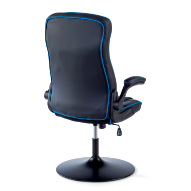 gaming chair blue synthetic leather flip up armrests 8