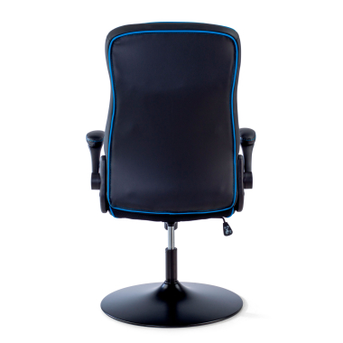 gaming chair blue synthetic leather flip up armrests 9