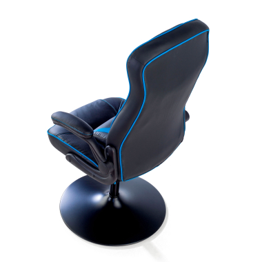 gaming chair blue synthetic leather flip up armrests 7