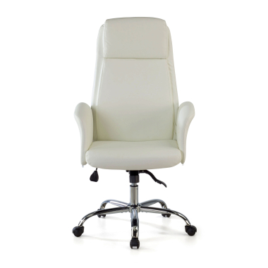 office chair white king synthetic leather upholstered armrests 3