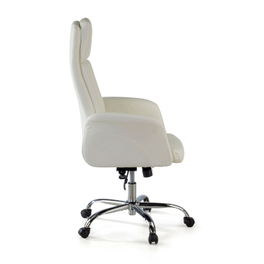 office chair white king synthetic leather upholstered armrests 4