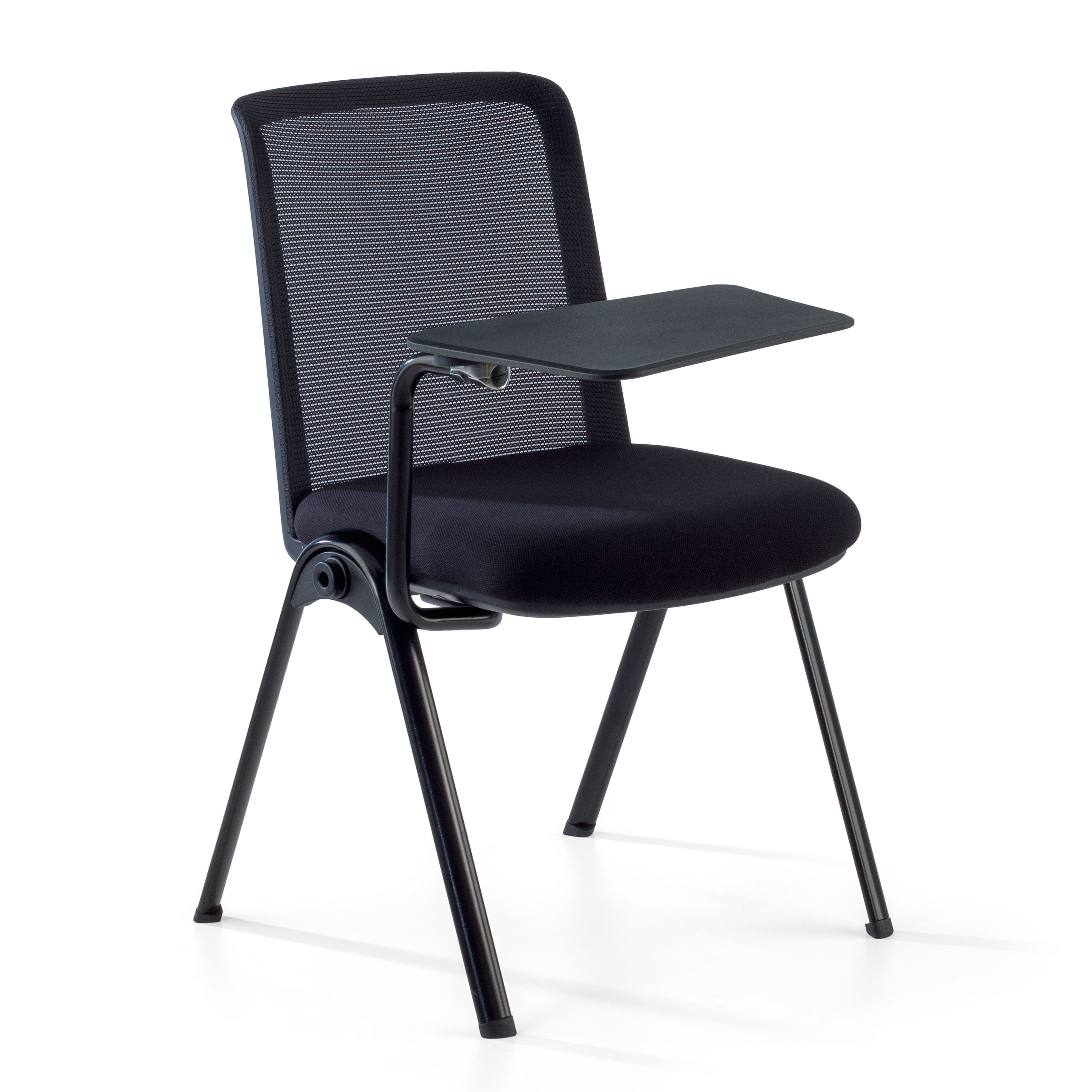 Dora conference chair with writing tablet, mesh backrest, stackable