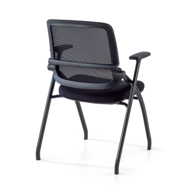 visitor chair black chair mesh movable armrests 11