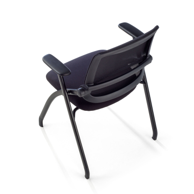 visitor chair black chair mesh movable armrests 14