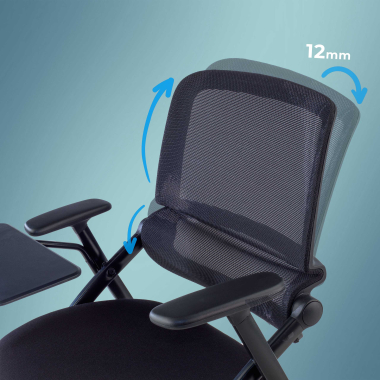 chair with writing tablet black with writing tablet mesh movable armrests 3
