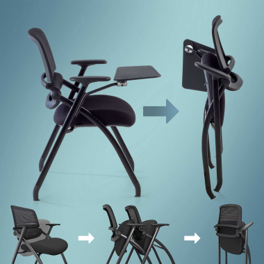 chair with writing tablet black with writing tablet mesh movable armrests 5