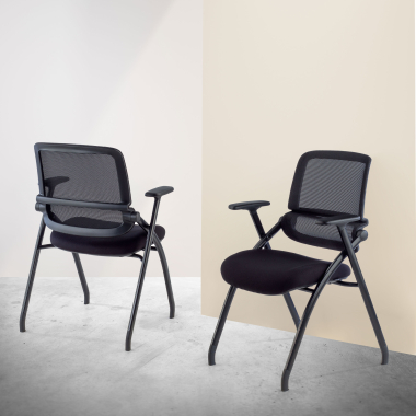 visitor chair black chair mesh movable armrests 10