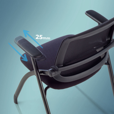 visitor chair black chair mesh movable armrests 4