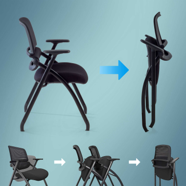 visitor chair black chair mesh movable armrests 5