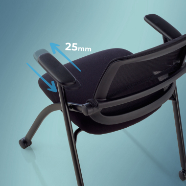 chair with writing tablet black chair with casters mesh movable armrests 6