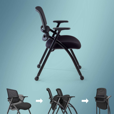 chair with writing tablet black chair with casters mesh movable armrests 7
