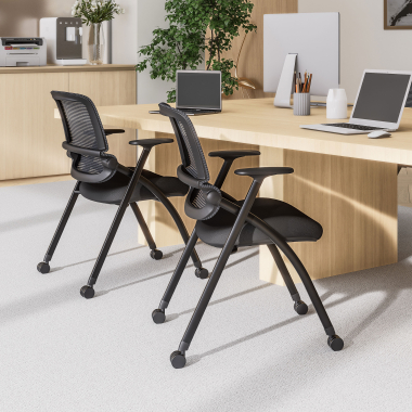 chair with writing tablet black chair with casters mesh movable armrests 3