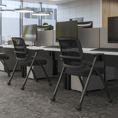 chair with writing tablet black chair with casters mesh movable armrests 4