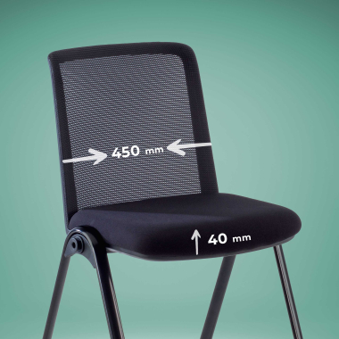 visitor chair black dora mesh no armrests 5