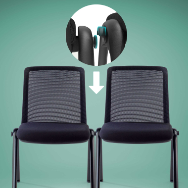 visitor chair black dora mesh no armrests 3