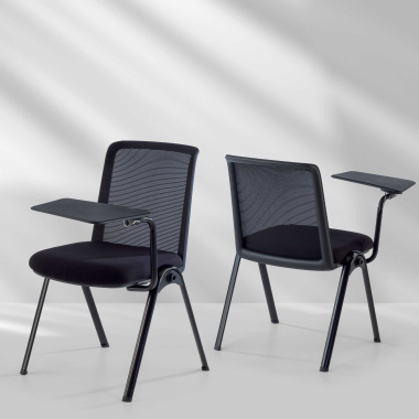 chair with writing tablet black desk easel mesh no armrests 3