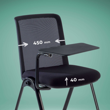 chair with writing tablet black desk easel mesh no armrests 4