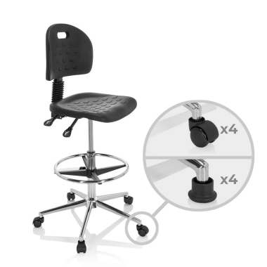 work and laboratory stool black stool plastic no armrests 4