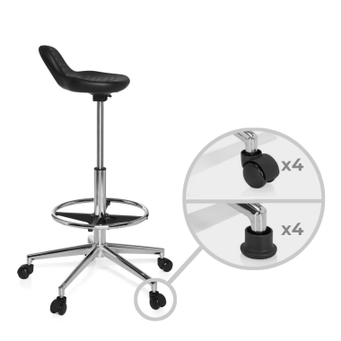 work and laboratory stool black maxwork 41 plastic no armrests 4