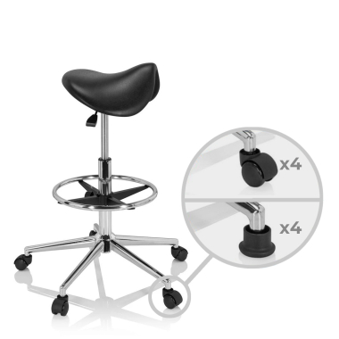 work and laboratory stool black ergonomic plastic no armrests 4
