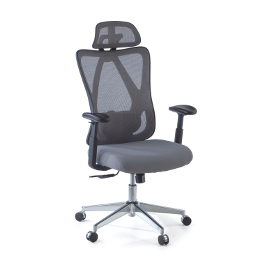 ergonomic chair gray matrix mesh movable armrests lumbar support headrest 1