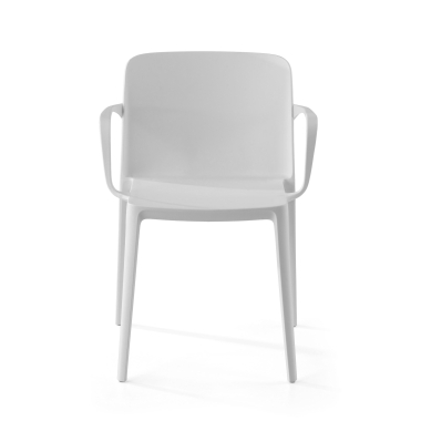 visitor chair white loop plastic fixed armrests 3