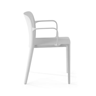 visitor chair white loop plastic fixed armrests 4