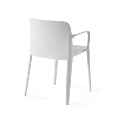 visitor chair white loop plastic fixed armrests 9