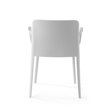 visitor chair white loop plastic fixed armrests 8