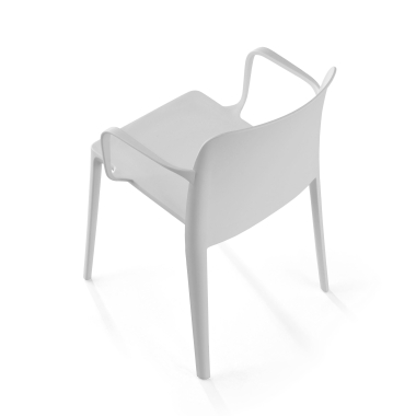 visitor chair white loop plastic fixed armrests 6