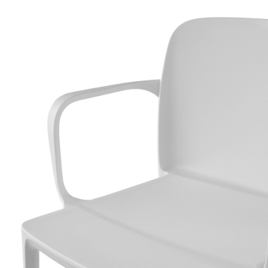 visitor chair white loop plastic fixed armrests 5