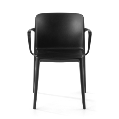 visitor chair black loop plastic fixed armrests 3