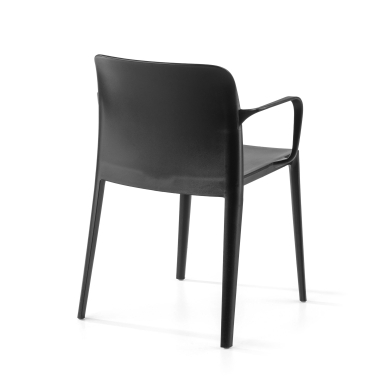 visitor chair black loop plastic fixed armrests 9