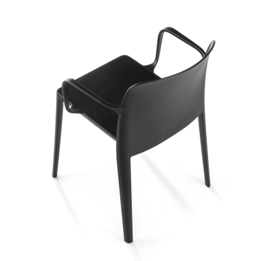 visitor chair black loop plastic fixed armrests 8