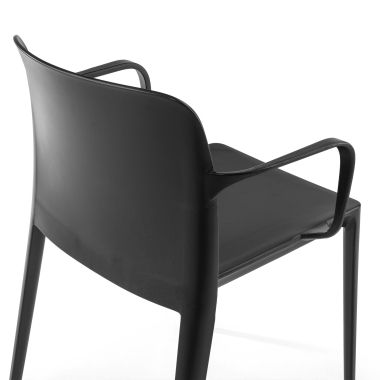 visitor chair black loop plastic fixed armrests 6