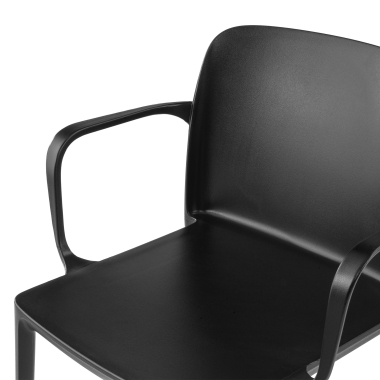 visitor chair black loop plastic fixed armrests 5