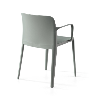 visitor chair green loop plastic fixed armrests 9