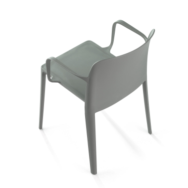 visitor chair green loop plastic fixed armrests 8