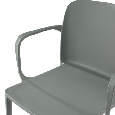 visitor chair green loop plastic fixed armrests 5
