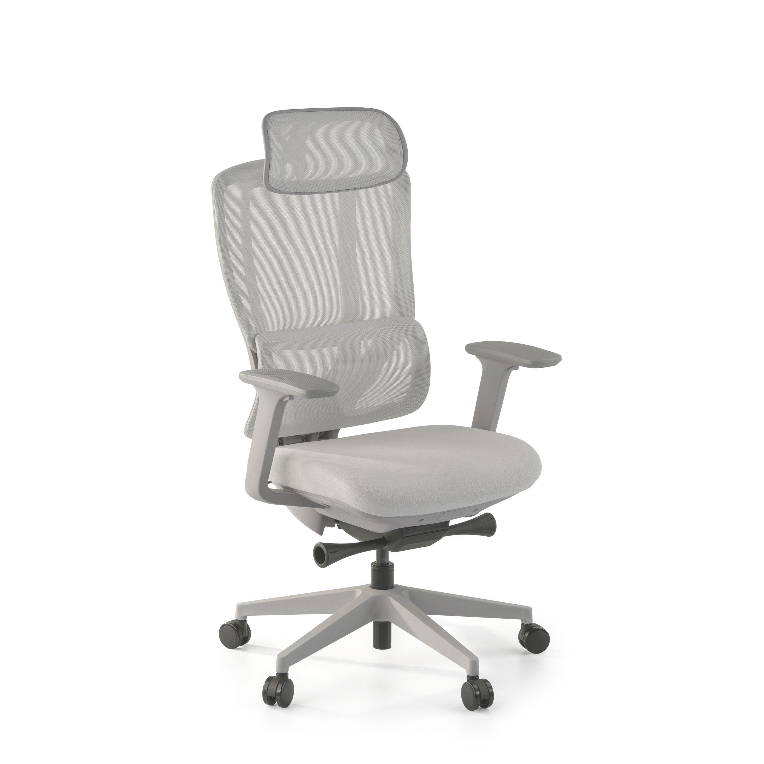 AeroFlow white Ergonomic Chair with Headrest, certified