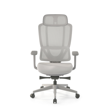 ergonomic chair white grey aeroflow white frame mesh 3d adjustable armrests double lumbar support headrest 3