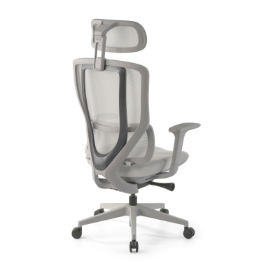 ergonomic chair white grey aeroflow white frame mesh 3d adjustable armrests double lumbar support headrest 9