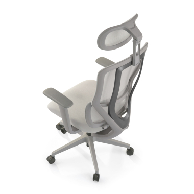 ergonomic chair white grey aeroflow white frame mesh 3d adjustable armrests double lumbar support headrest 10