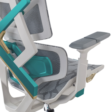 gaming chair white green dragonlord mesh 6d adjustable armrests lumbar support headrest 8
