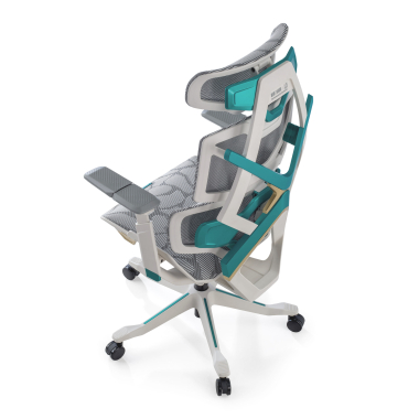 gaming chair white green dragonlord mesh 6d adjustable armrests lumbar support headrest 10