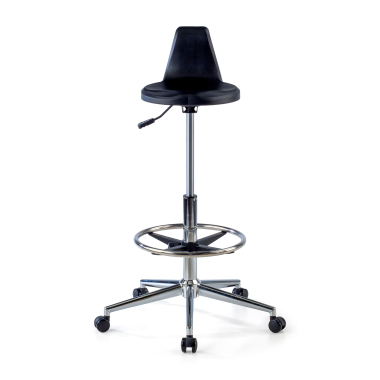 work and laboratory stool black polytec plastic no armrests 3