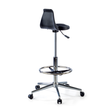 work and laboratory stool black polytec plastic no armrests 7